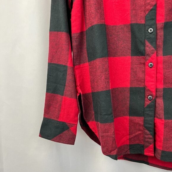 Boston Traders Womens Red Black Check Long Sleeve Button-Up Shirt Size Small New - Picture 6 of 10